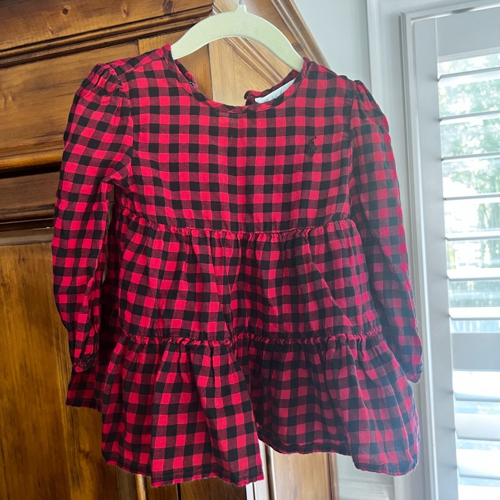Ralph Lauren Red and Black Checkered Toddler Shirt